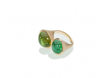 Smaragd-Peridot Ring
